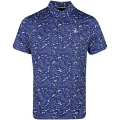 Original Penguin Golf Shirt - PITP Print - Astral Night SS23