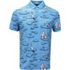 Original Penguin Golf Shirt - Polar Pete Print Polo - Med. Blue AW23