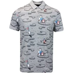 Original Penguin Golf Shirt - Polar Pete Print Polo - Quiet Shade AW23