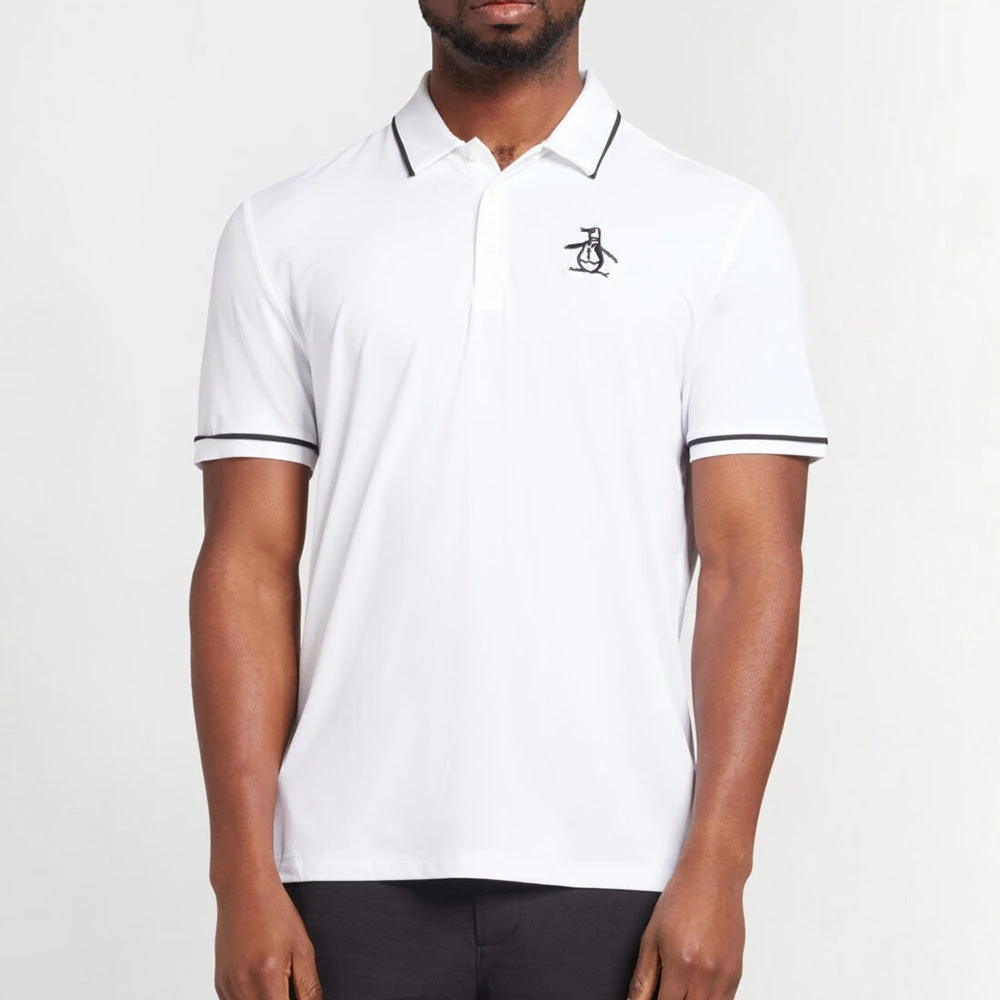 Original Penguin Golf Shirt - Tour Heritage - Bright White AW23 - Image 5