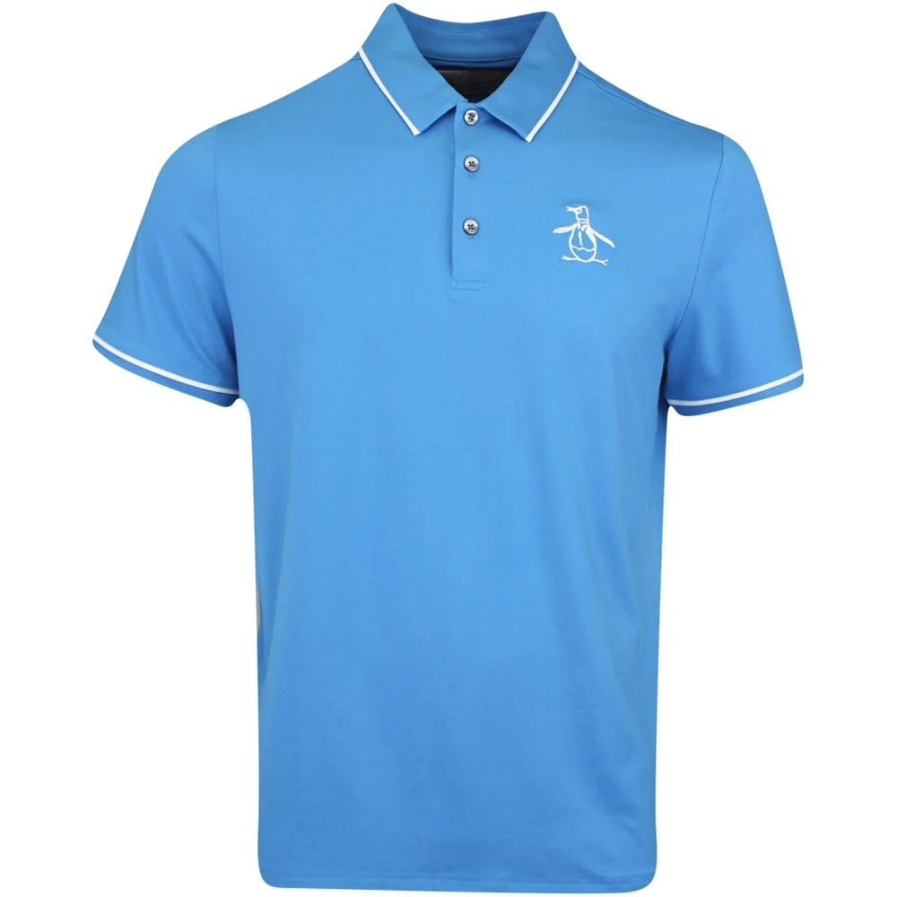 Original Penguin Golf Shirt - Tour Heritage Polo - Med. Blue AW23