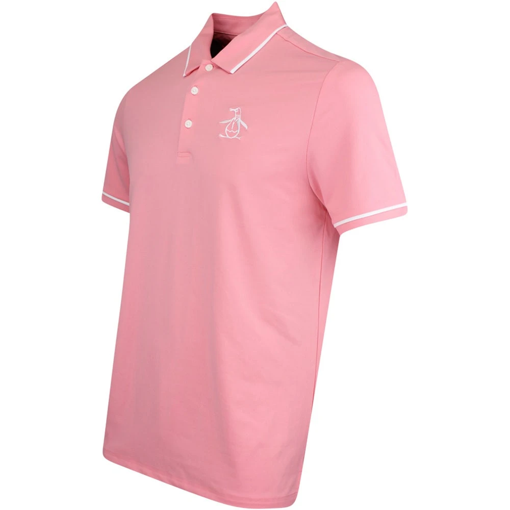 Original Penguin Golf Shirt - Tour Heritage Polo - Strawberry AW23 - Image 2