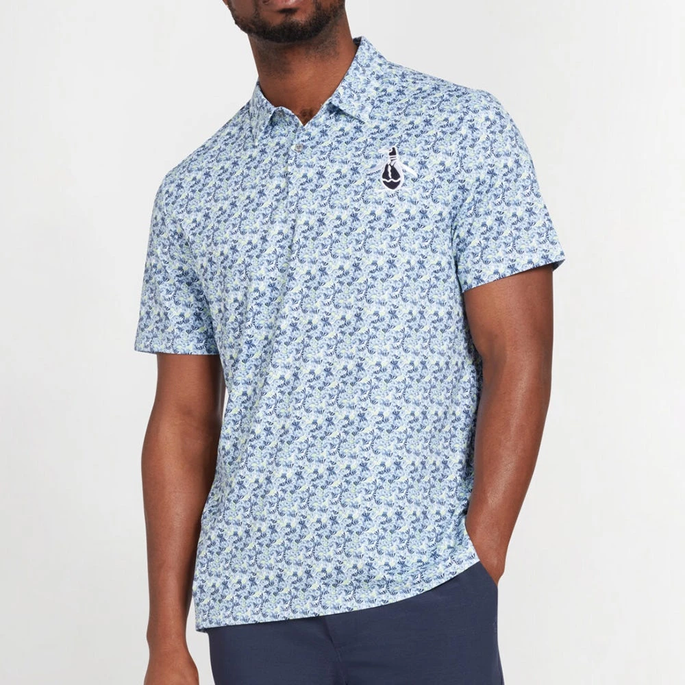 Original Penguin Golf Shirt - Tour Umbrella Print - Astral Night SS23 - Image 6