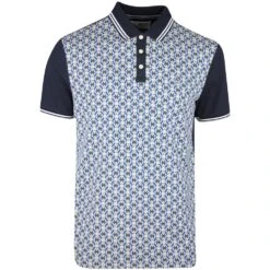Original Penguin Shirt - PRM Geo Polo - Dark Sapphire SS23