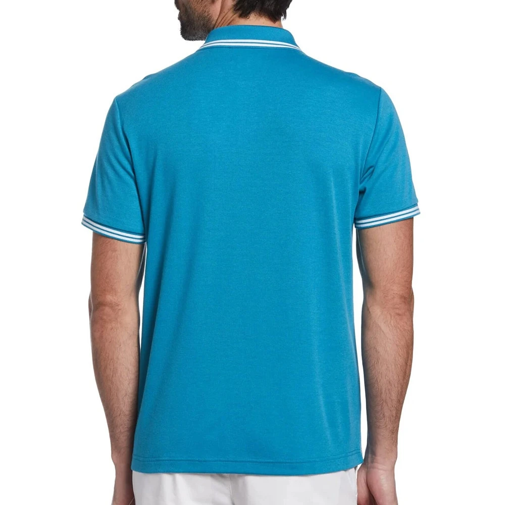 Original Penguin Shirt - PRM Tile Print Polo - Mosaic Blue SS23 - Image 6