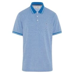 Original Penguin Birdseye Pique Tipped Polo Shirt In Star Sapphire