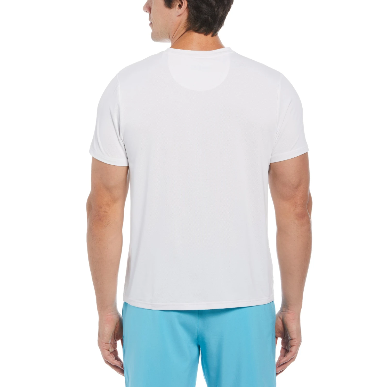 Original Penguin Marble Print Performance Short Sleeve Tennis T-Shirt In Bright White - Image 2