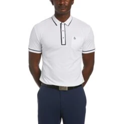 Original Penguin Eco Performance Earl Golf Polo Shirt In Bright White
