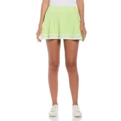 Original Penguin Women's Ribbed Flounce Tennis Skort In Sharp Green