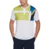 Original Penguin Abstract Printed Henley Tennis Shirt In Bright White