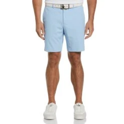 Original Penguin Flat Front Solid Golf Shorts In Powder Blue