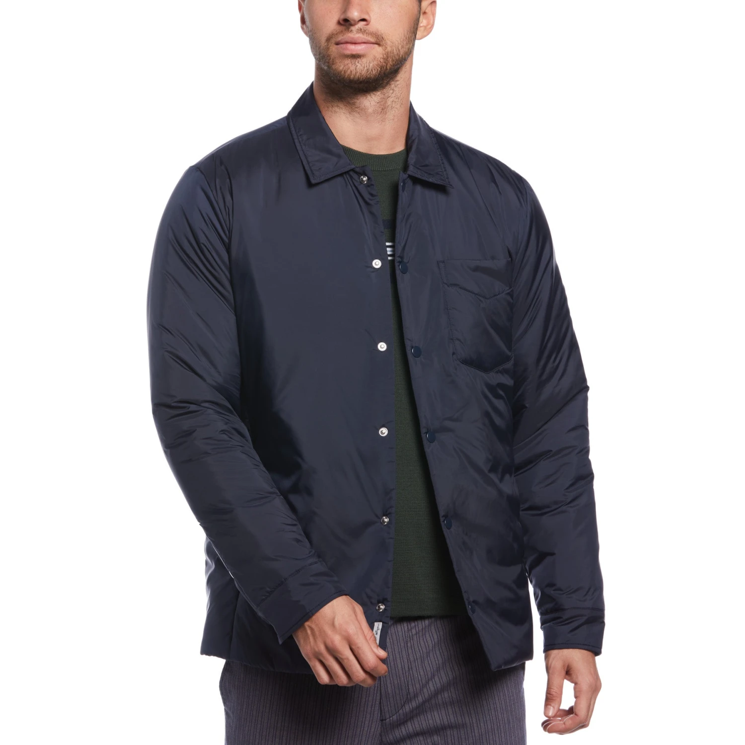 Original Penguin Premium Lightweight Shacket In Dark Sapphire