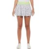 Original Penguin Women's Tennis Racket Print Flounce Tennis Skort In Bright White