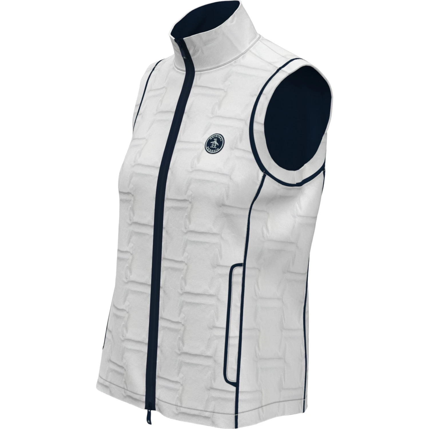 Original Penguin Women's Insulated Woven Golf Sleeveless Vest In Bright White - Image 5