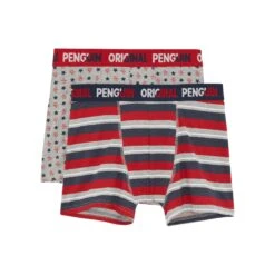 Original Penguin 2 Pack Penguin Pete All Over Print Underwear In Grey And Red In Grey