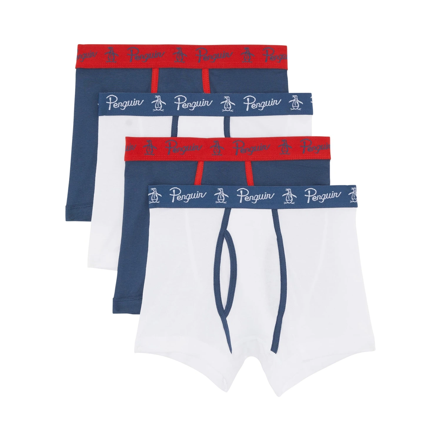 Original Penguin 4 Pack Keyhole Underwear In Red, Navy And White