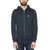 Original Penguin Sticker Pete Organic Cotton Fleece Full Zip Hoodie In Dark Sapphire
