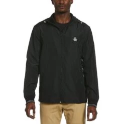 Original Penguin Hooded Ratner Jacket In True Black