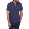 Original Penguin Linen Cotton Slub Short Sleeve Polo Shirt In Blue Indigo