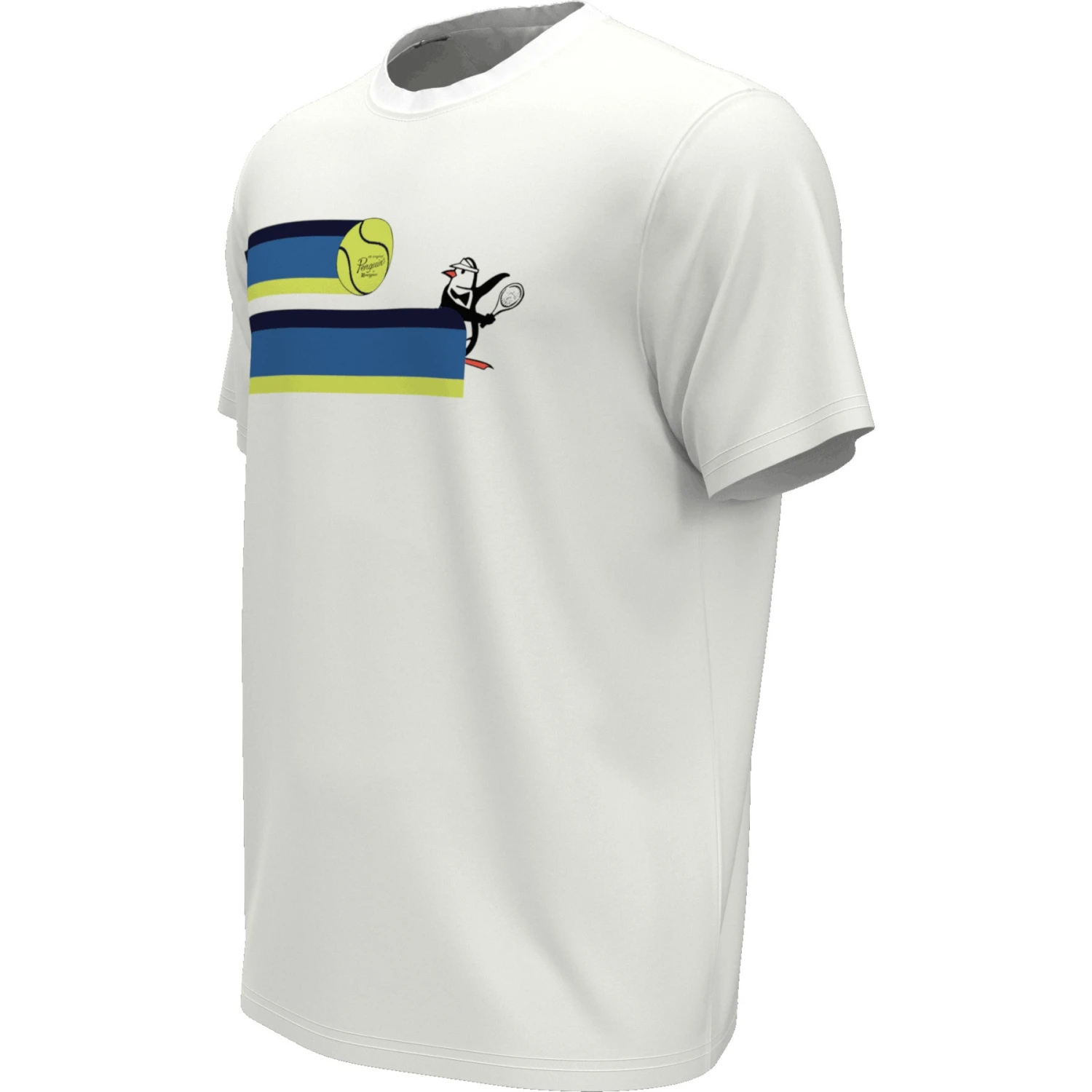 Original Penguin 80S Stripe Graphic Tennis T-Shirt In Bright White - Image 5