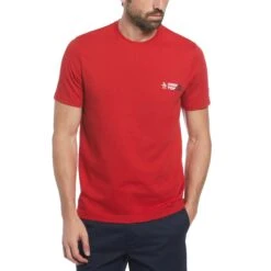 Original Penguin Original Spliced T-Shirt In Salsa