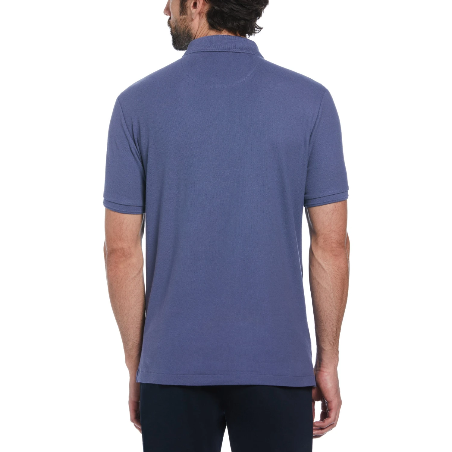 Original Penguin Sticker Pete Daddy Short Sleeve Polo Shirt In Blue Indigo - Image 2