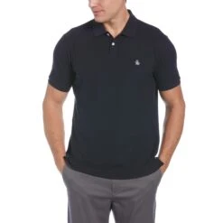 Original Penguin Daddy Organic Cotton Polo Shirt In Dark Sapphire