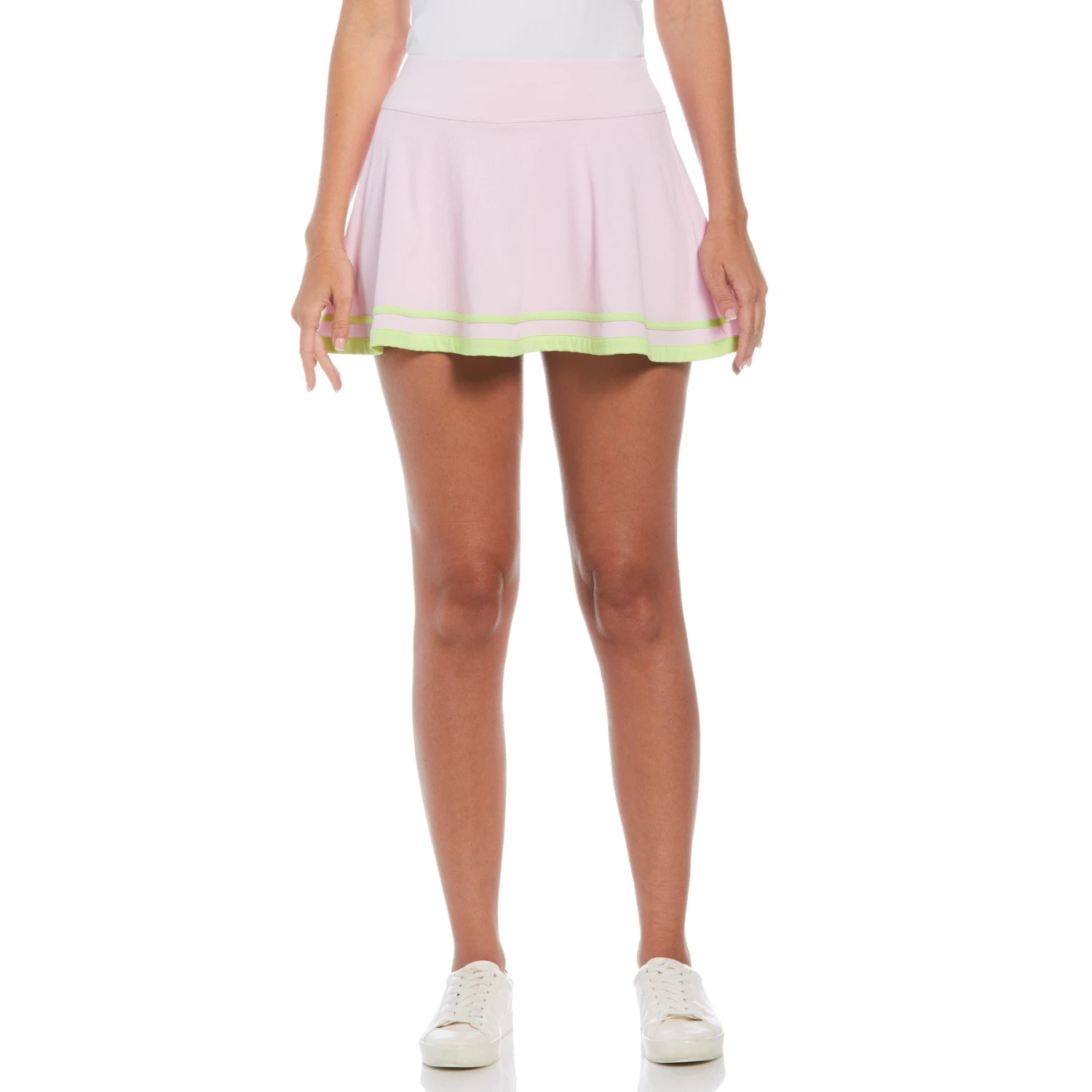 Original Penguin Women's Ribbed Flounce Tennis Skort In Gelato Pink