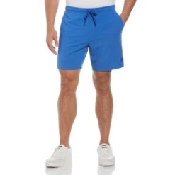 Original Penguin Tennis Performance 7" Inseam Shorts With Compression Lining In Nebulas